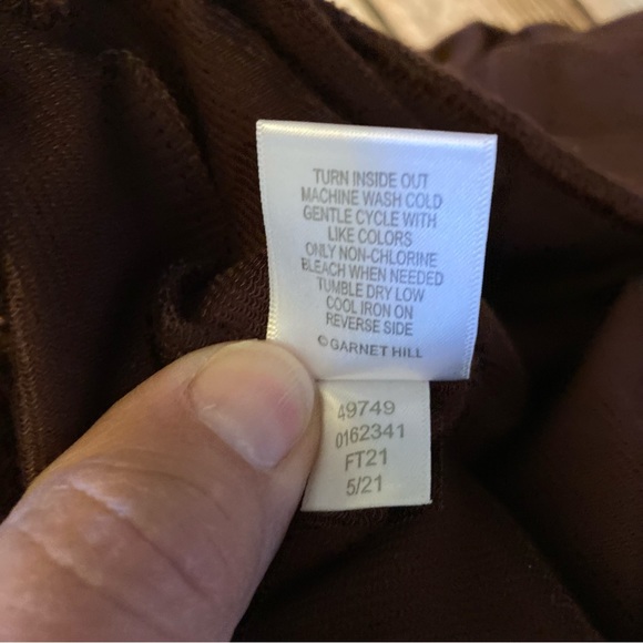 NWT Garnet Hill Women’s Wide Leg Comfort Trousers Relaxed Stretchy Brown Size S - Picture 8 of 9